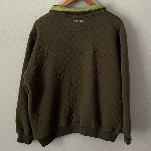HEYBO Hermitage Quarter Snap Green Quilted Pullover Size Large - Picture 6 of 10